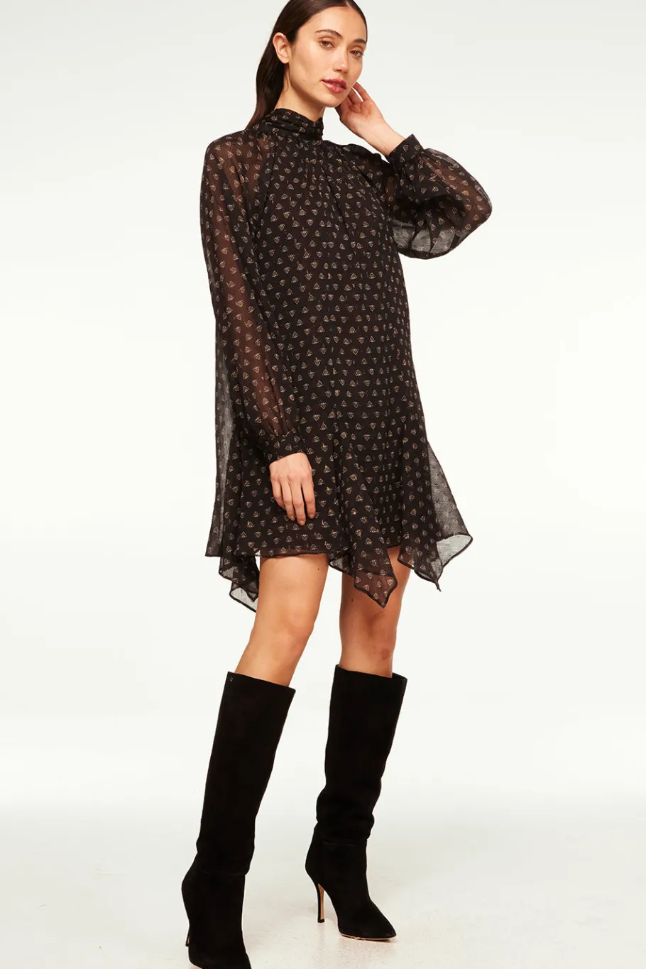 MISA Los Angeles Dresses>CINDY DRESS Blacklapiseye
