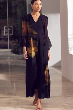MISA Los Angeles Wedding Guest|Long-sleeve>CLAIRE DRESS Yellowrosechiffon