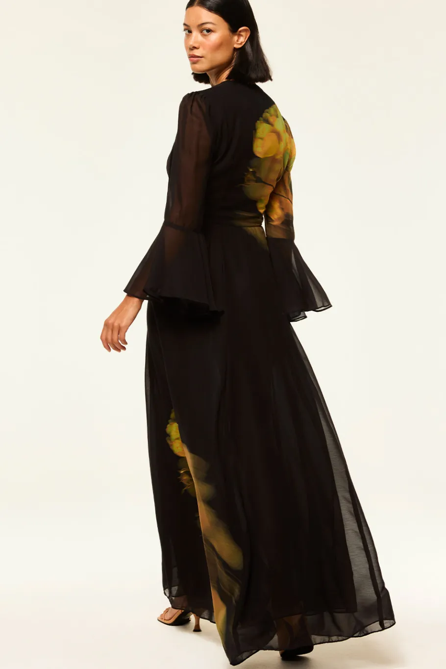 MISA Los Angeles Wedding Guest|Long-sleeve>CLAIRE DRESS Yellowrosechiffon