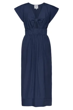 MISA Los Angeles Cut-out|Midi>CLAUDINE DRESS Midnightbluepoplin