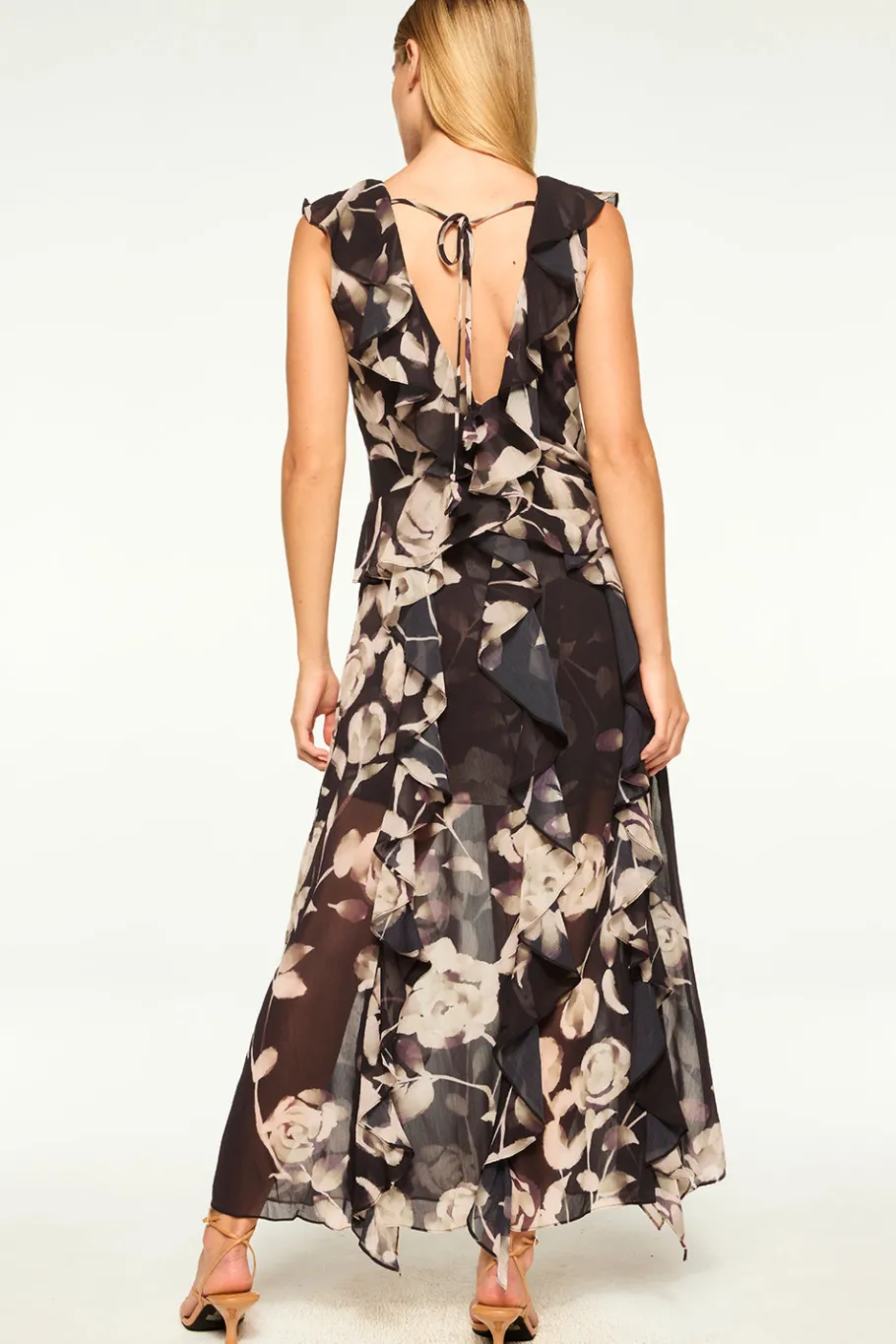 MISA Los Angeles Wedding Guest|Maxi>CLAUDITA DRESS Fadedrosechiffon