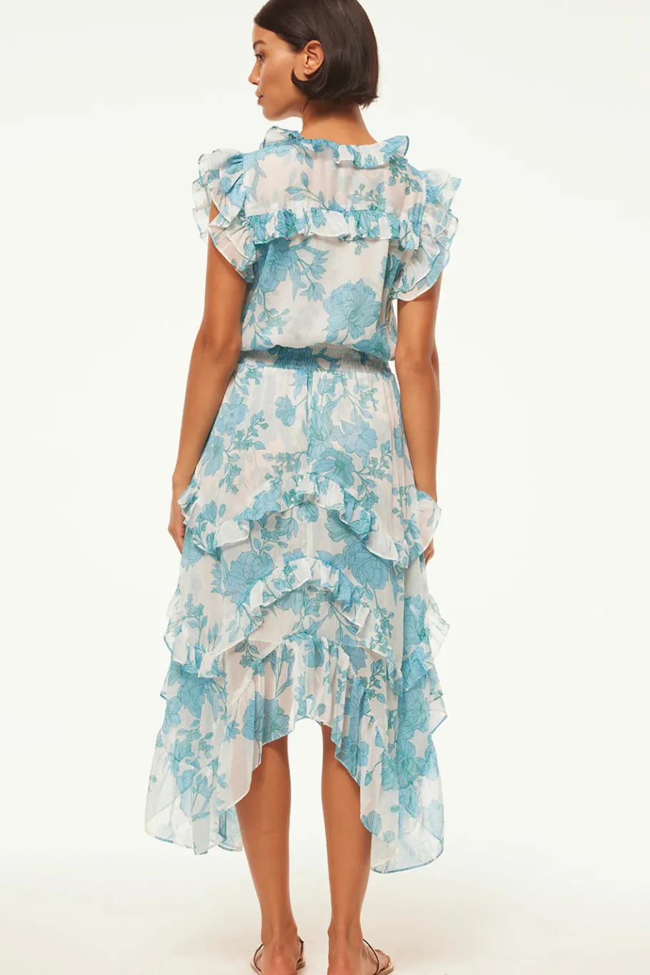 MISA Los Angeles Wedding Guest|Engagement Party>DAKOTA DRESS Turquoiseflorachiffon