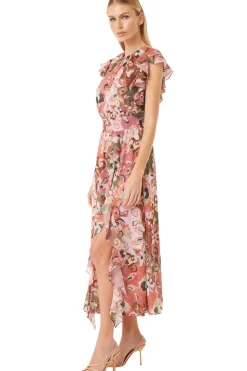 MISA Los Angeles Honeymoon|Midi>DALITA DRESS Resortbatikchiffon