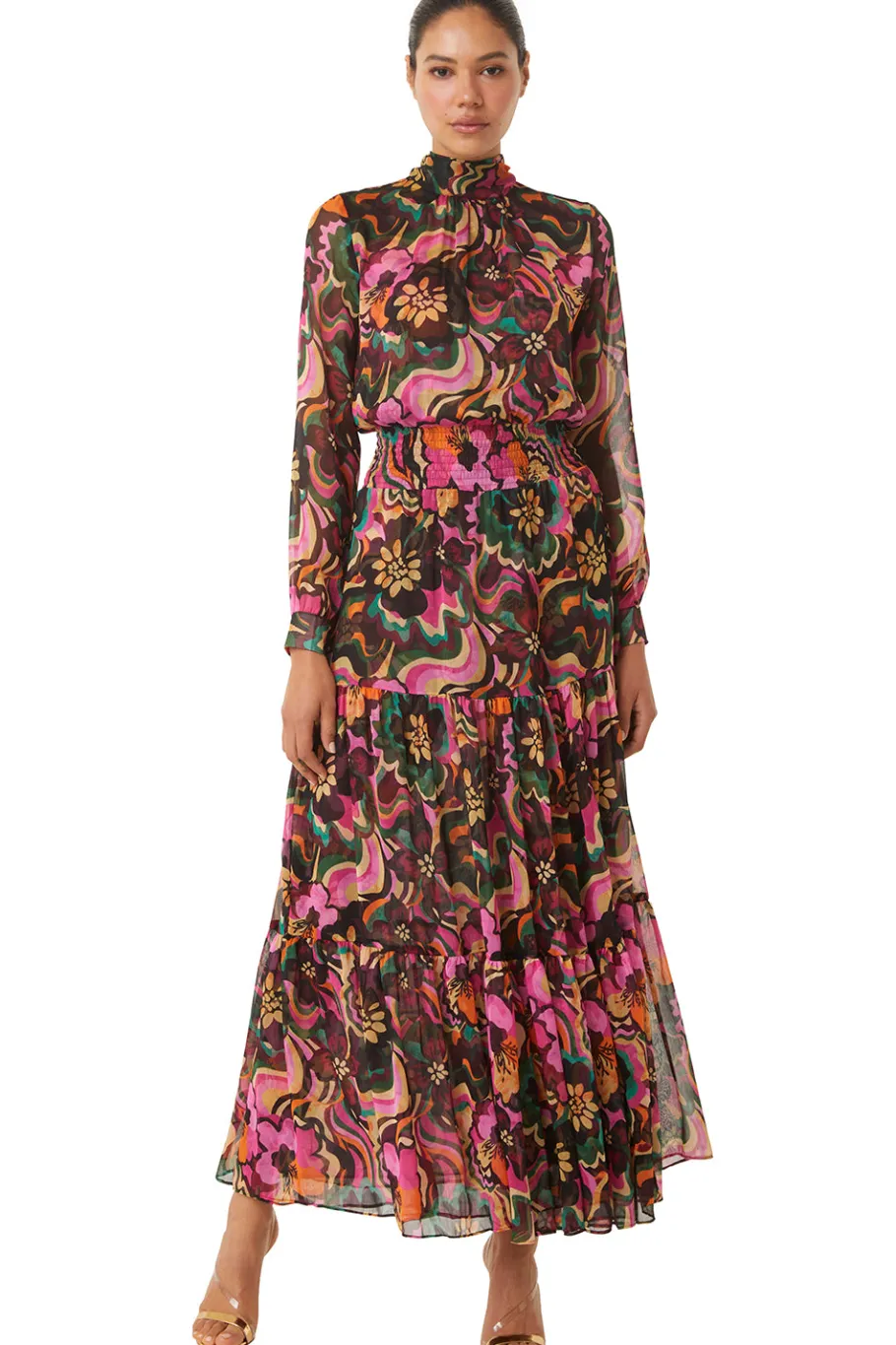 MISA Los Angeles Wedding Guest|Long-sleeve>DAPHNE DRESS Floragroovechiffon