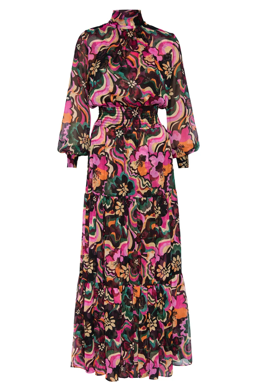 MISA Los Angeles Wedding Guest|Long-sleeve>DAPHNE DRESS Floragroovechiffon