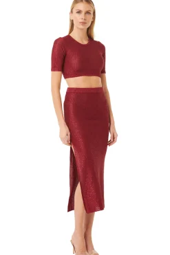 MISA Los Angeles Knits|Matching Sets>DARYA TOP Lipstickred