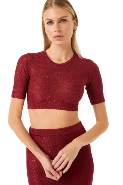 MISA Los Angeles Knits|Matching Sets>DARYA TOP Lipstickred