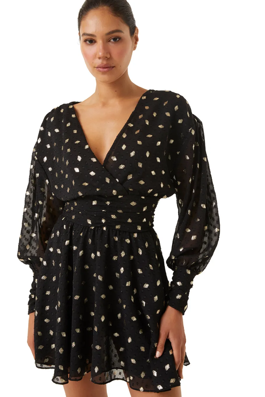 MISA Los Angeles Wedding Guest|Long-sleeve>DAVIE DRESS Diamondclipdot