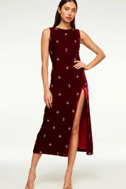 MISA Los Angeles Dresses>DELANEY DRESS Garnetvelvet