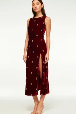 MISA Los Angeles Dresses>DELANEY DRESS Garnetvelvet