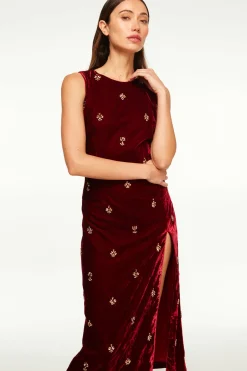 MISA Los Angeles Dresses>DELANEY DRESS Garnetvelvet