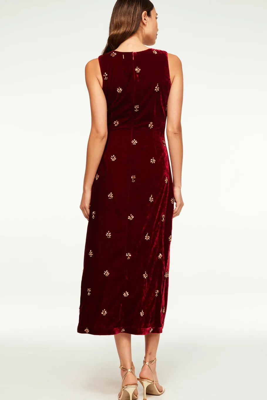 MISA Los Angeles Dresses>DELANEY DRESS Garnetvelvet