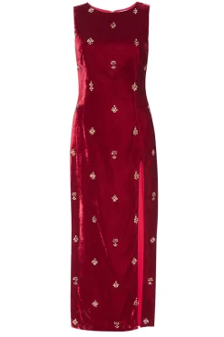 MISA Los Angeles Dresses>DELANEY DRESS Garnetvelvet