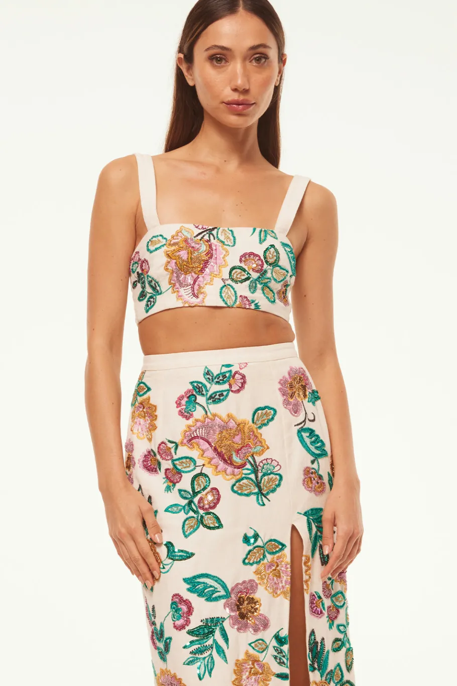 MISA Los Angeles Honeymoon|Bachelorette>DRISS TOP Malikapaisleyfloralembroidery