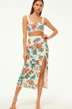 MISA Los Angeles Honeymoon|Bachelorette>DRISS TOP Malikapaisleyfloralembroidery