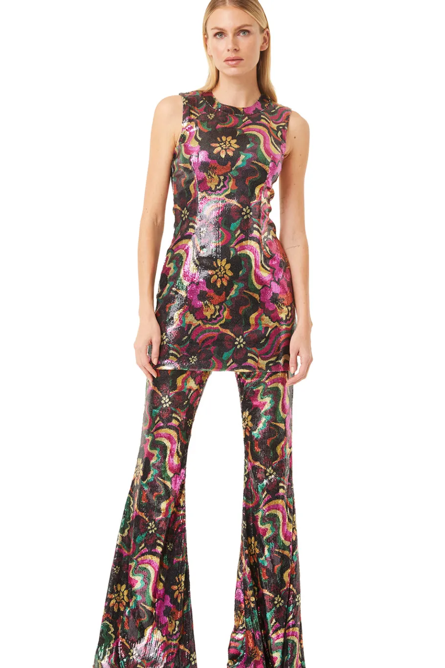 MISA Los Angeles Wedding Guest|Mini>EDIE DRESS Floragroovesequin