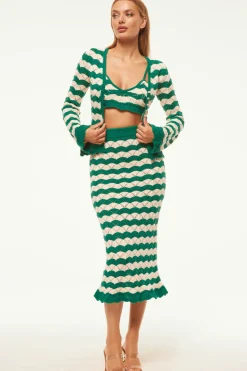 MISA Los Angeles Knits|Matching Sets>EIDA BRALETTE Emeraldstripe