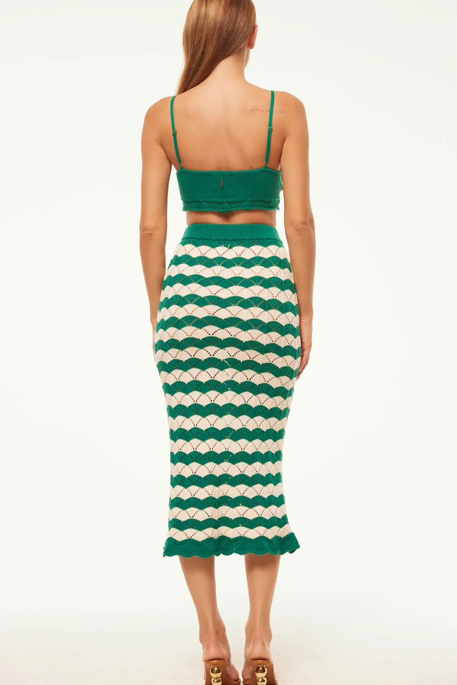 MISA Los Angeles Knits|Matching Sets>EIDA BRALETTE Emeraldstripe
