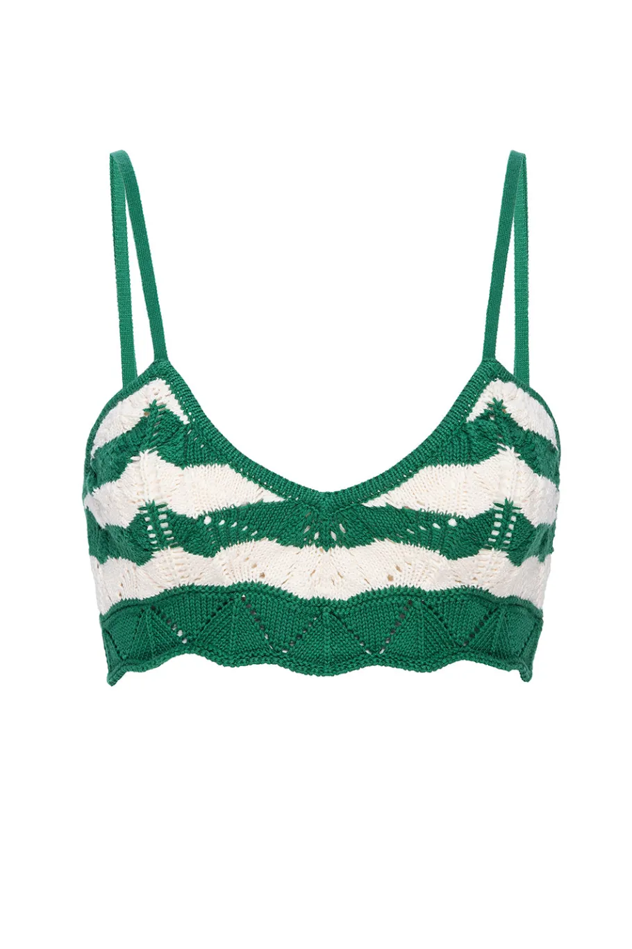 MISA Los Angeles Knits|Matching Sets>EIDA BRALETTE Emeraldstripe