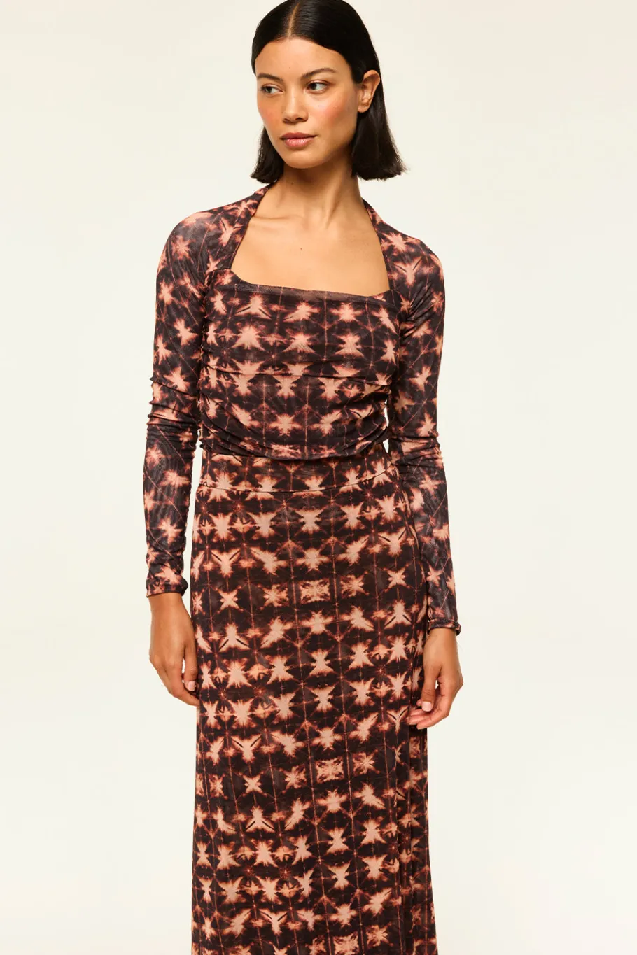 MISA Los Angeles Matching Sets|Jersey & Mesh>EKAT SKIRT Angelglow