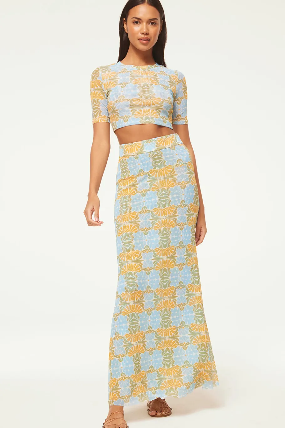 MISA Los Angeles Matching Sets|Jersey & Mesh>EKAT SKIRT Citrusslice