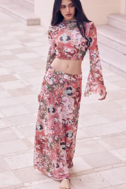 MISA Los Angeles Honeymoon|Matching Sets>EKAT SKIRT Resortbatikmesh