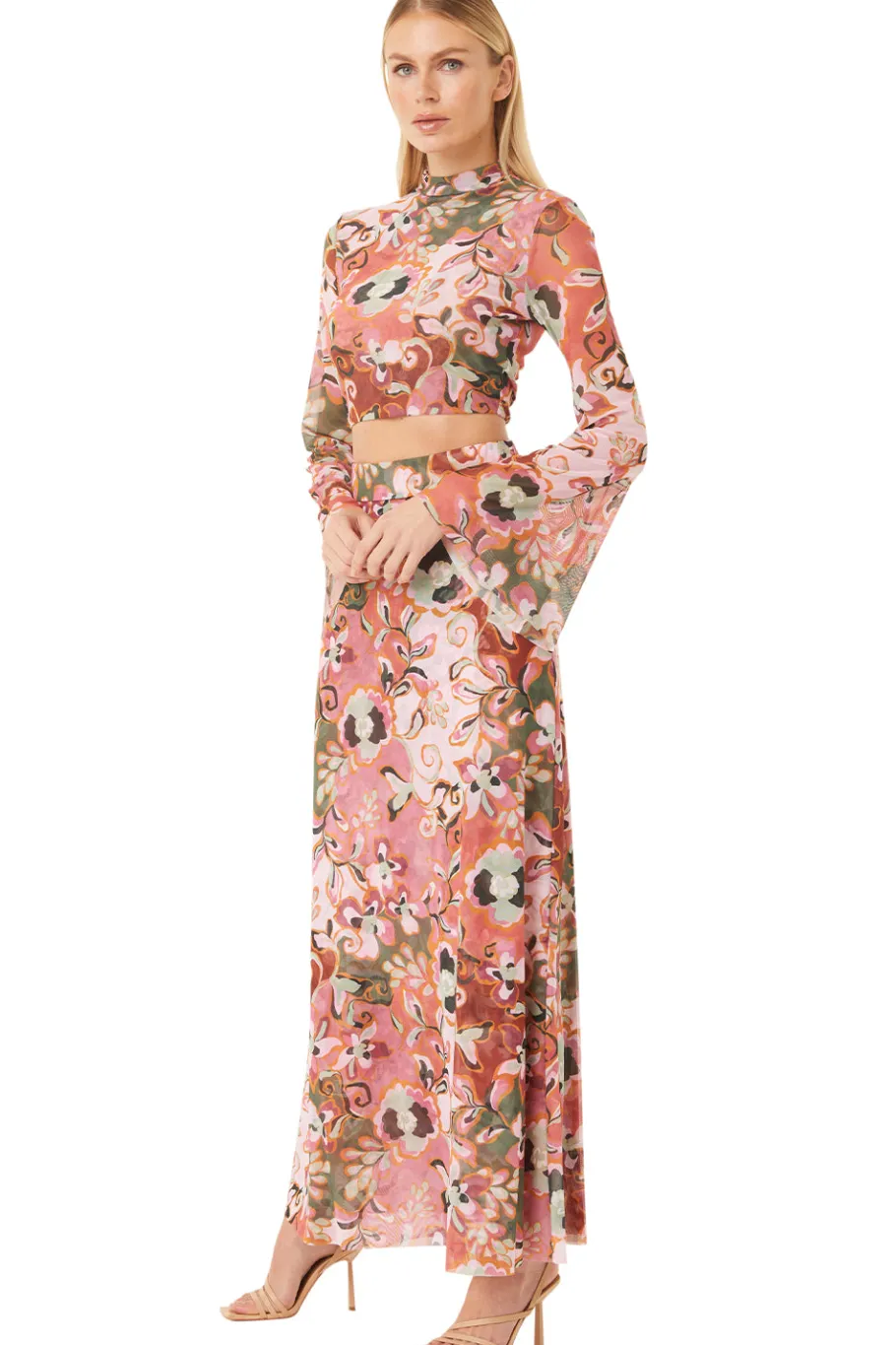 MISA Los Angeles Honeymoon|Matching Sets>EKAT SKIRT Resortbatikmesh