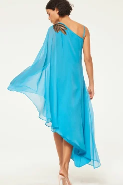 MISA Los Angeles Wedding Guest|Midi>ELANEH DRESS Aquapalmd'or