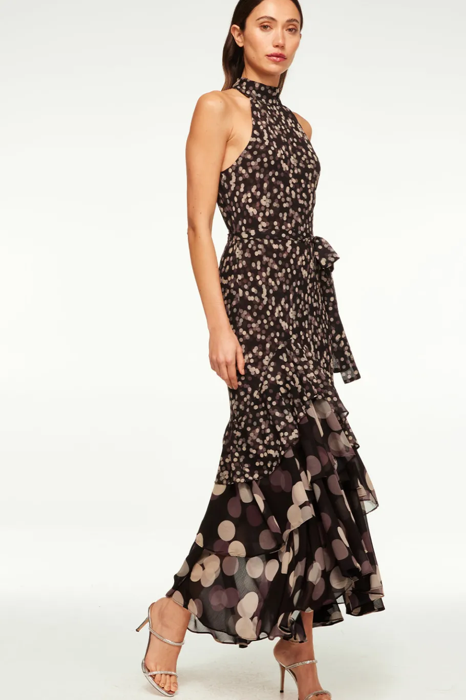 MISA Los Angeles Wedding Guest|Midi>ELIANA DRESS Polkadotmix