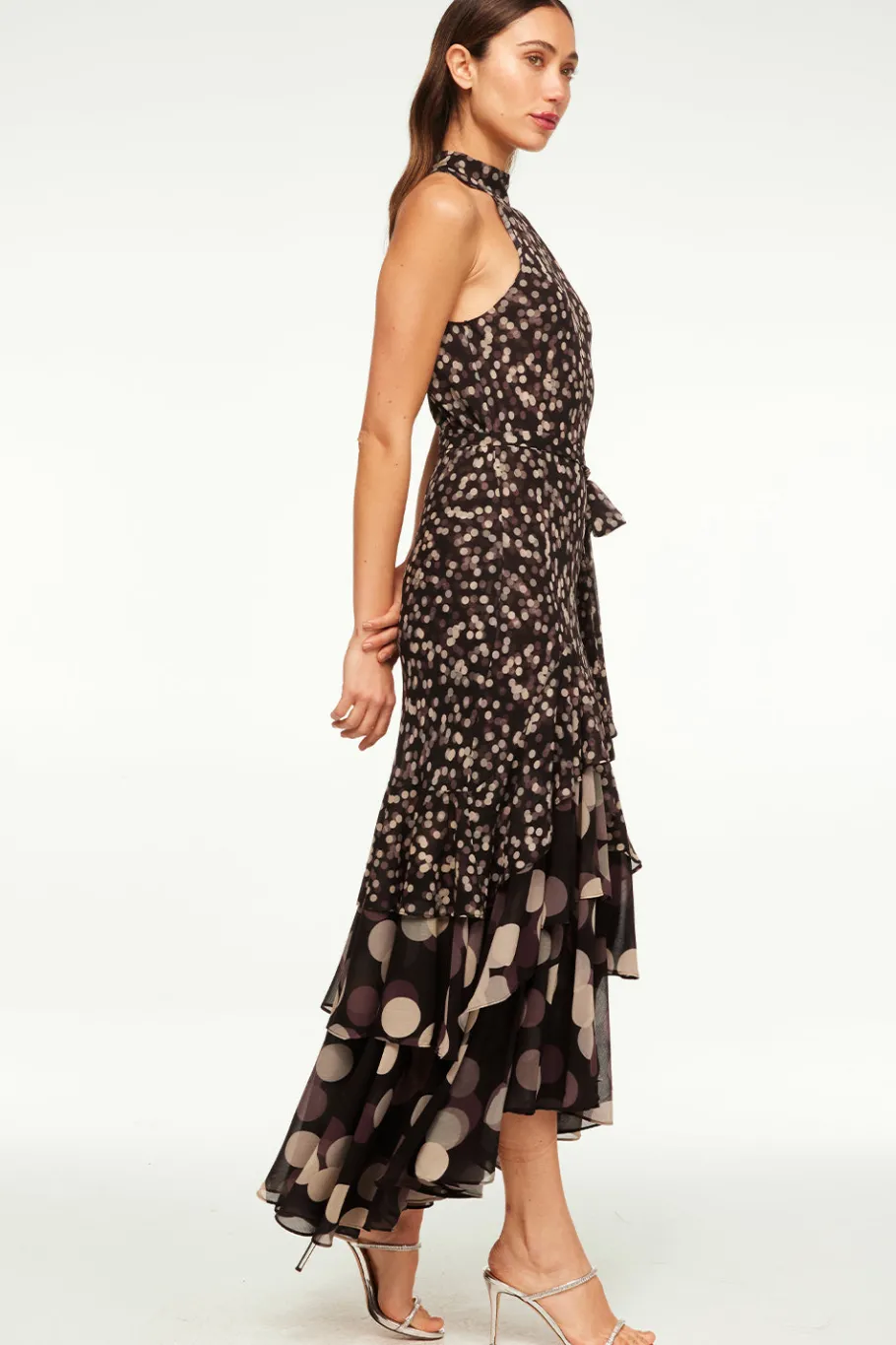 MISA Los Angeles Wedding Guest|Midi>ELIANA DRESS Polkadotmix