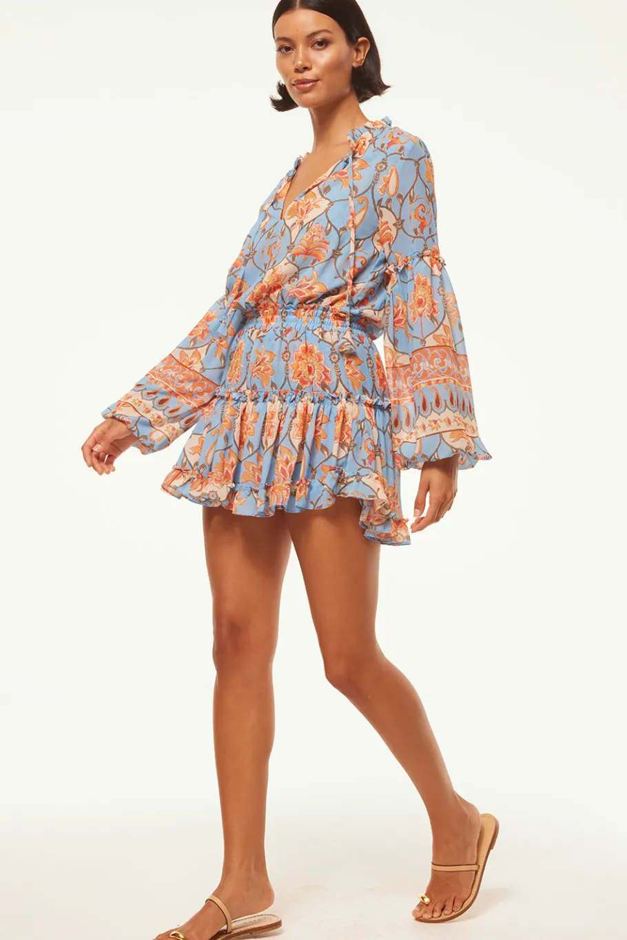 MISA Los Angeles Long-sleeve|Misa Classics>ELISABETTA DRESS Cagedfloral