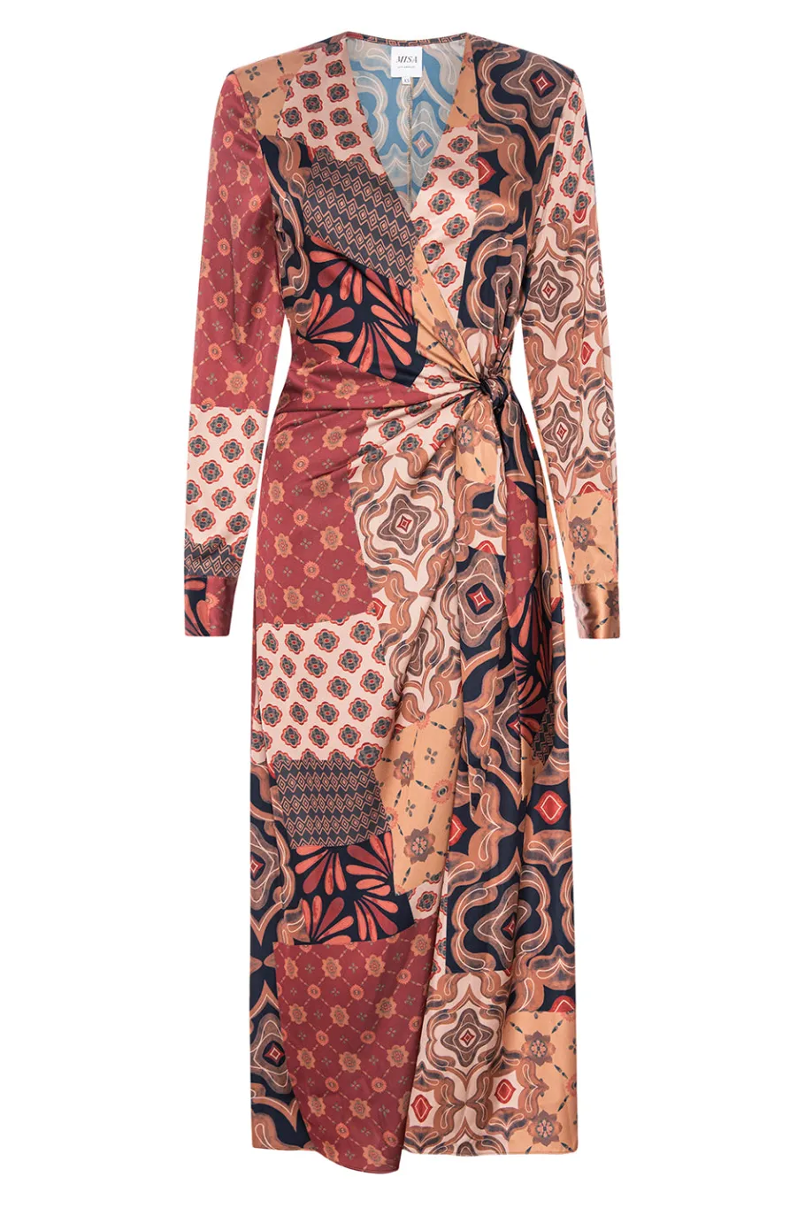 MISA Los Angeles Wedding Guest|Long-sleeve>ELIZA DRESS Surrealpatchworksatin