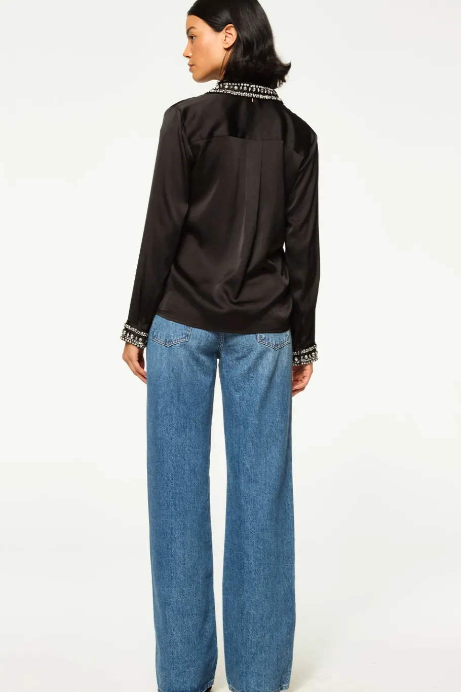 MISA Los Angeles Matching Sets|Tops>ELLIE TOP Blacksatin