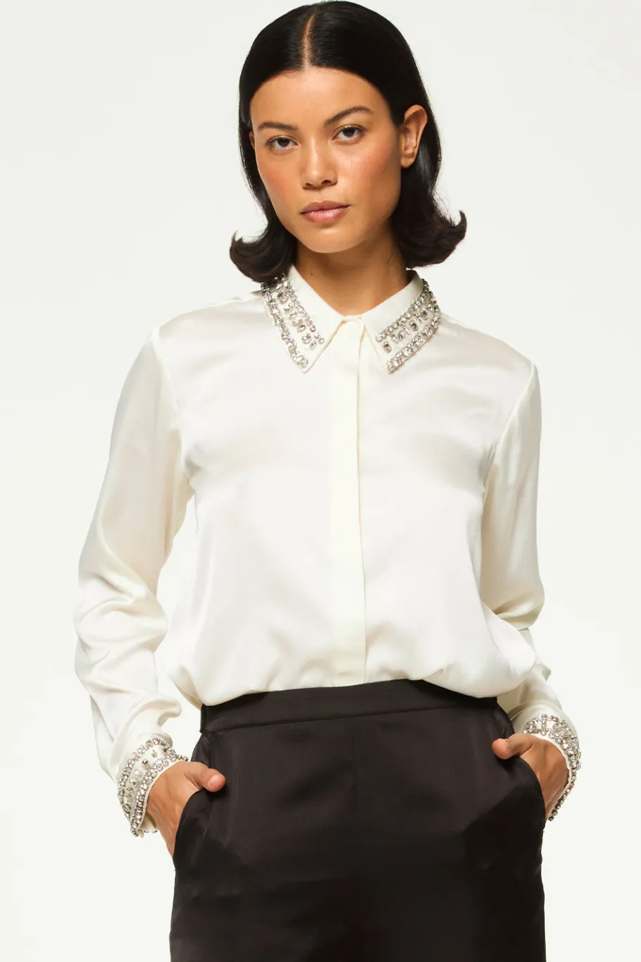 MISA Los Angeles Matching Sets|Tops>ELLIE TOP Ivorysatin