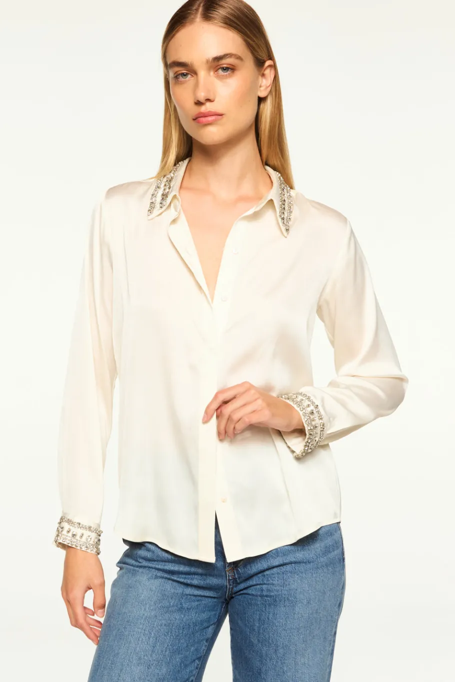 MISA Los Angeles Matching Sets|Tops>ELLIE TOP Ivorysatin