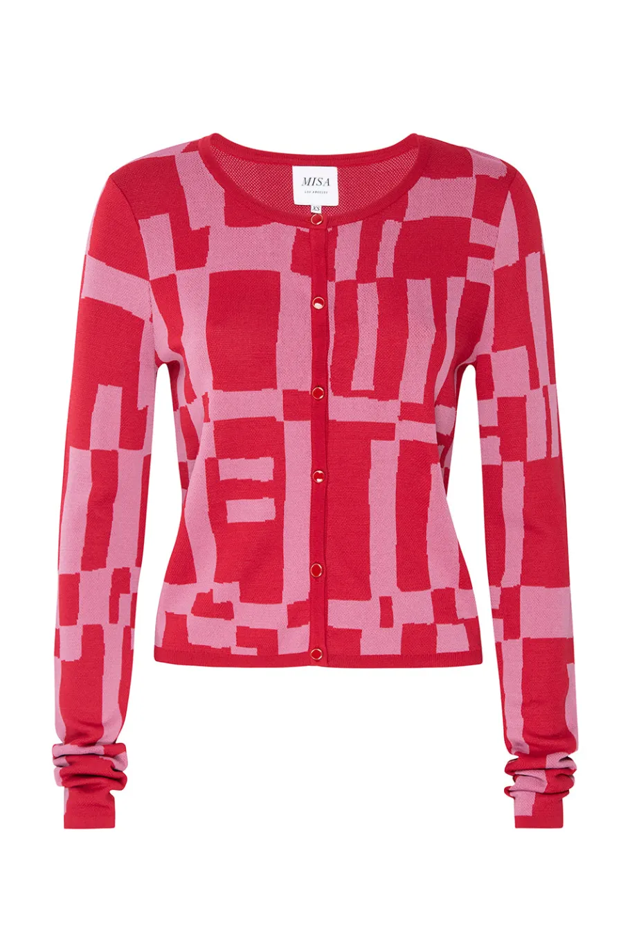 MISA Los Angeles Knits|Matching Sets>ELVIN CARDIGAN Pinku0026red