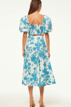 MISA Los Angeles Honeymoon|Matching Sets>EMMA SKIRT Turquoiseflorapoplin