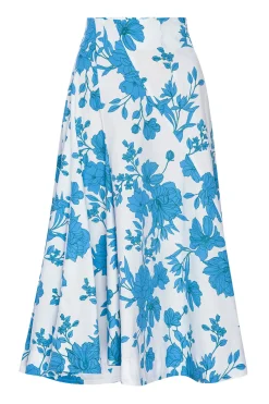 MISA Los Angeles Honeymoon|Matching Sets>EMMA SKIRT Turquoiseflorapoplin