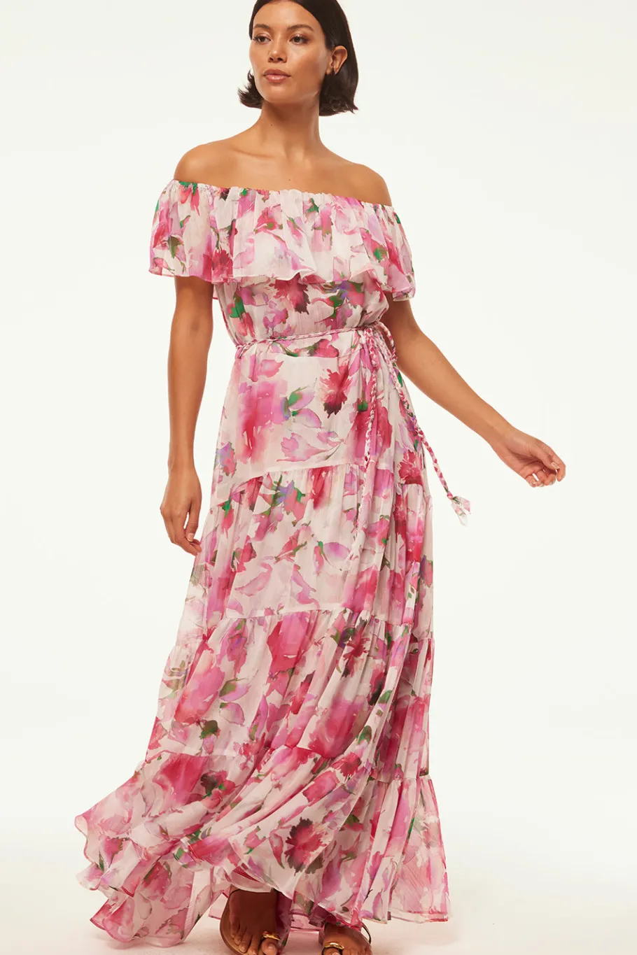 MISA Los Angeles Wedding Guest|Maxi>ESTELLA DRESS Gardenfuchsia