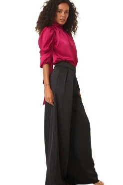 MISA Los Angeles Pants>FILIPPA PANT Blacksatin