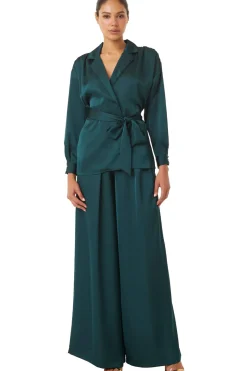 MISA Los Angeles Pants>FILIPPA PANT Emeraldsatin