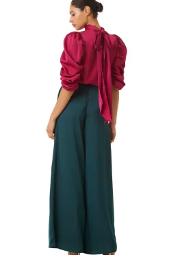 MISA Los Angeles Pants>FILIPPA PANT Emeraldsatin