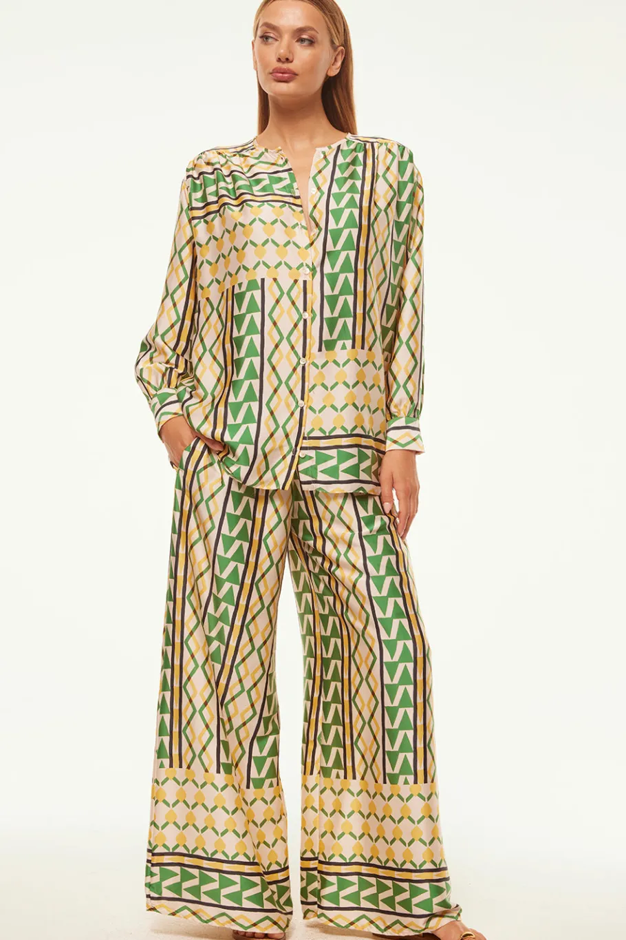 MISA Los Angeles Matching Sets|Pants>FILOMENA PANT Limoncellogeosatin