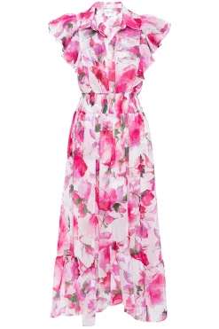 MISA Los Angeles Engagement Party|Midi>FLORENCIA DRESS Gardenfuchsia