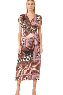 MISA Los Angeles Honeymoon|Midi>FRANCESCA DRESS Leonardopatchwork
