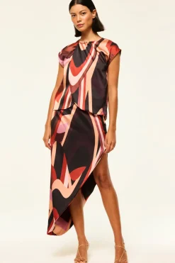 MISA Los Angeles Matching Sets|Skirts & Shorts>FRANCO SKIRT Canyonstripesatin
