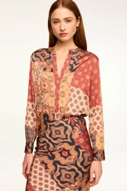MISA Los Angeles Matching Sets|Tops>FRANKIE TOP Surrealpatchworksatin