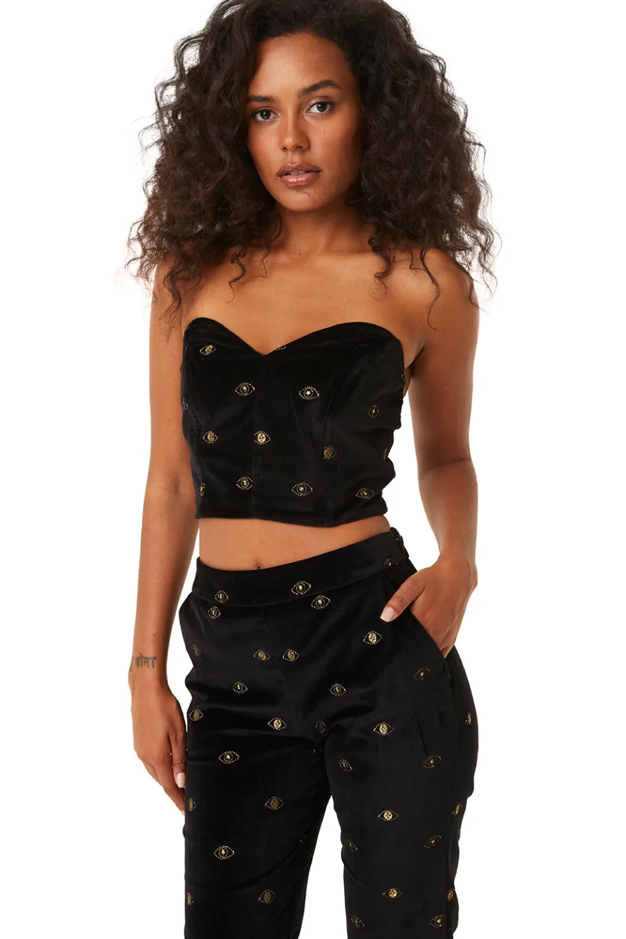 MISA Los Angeles Exclusives|Tops>GEORGIA BUSTIER Black