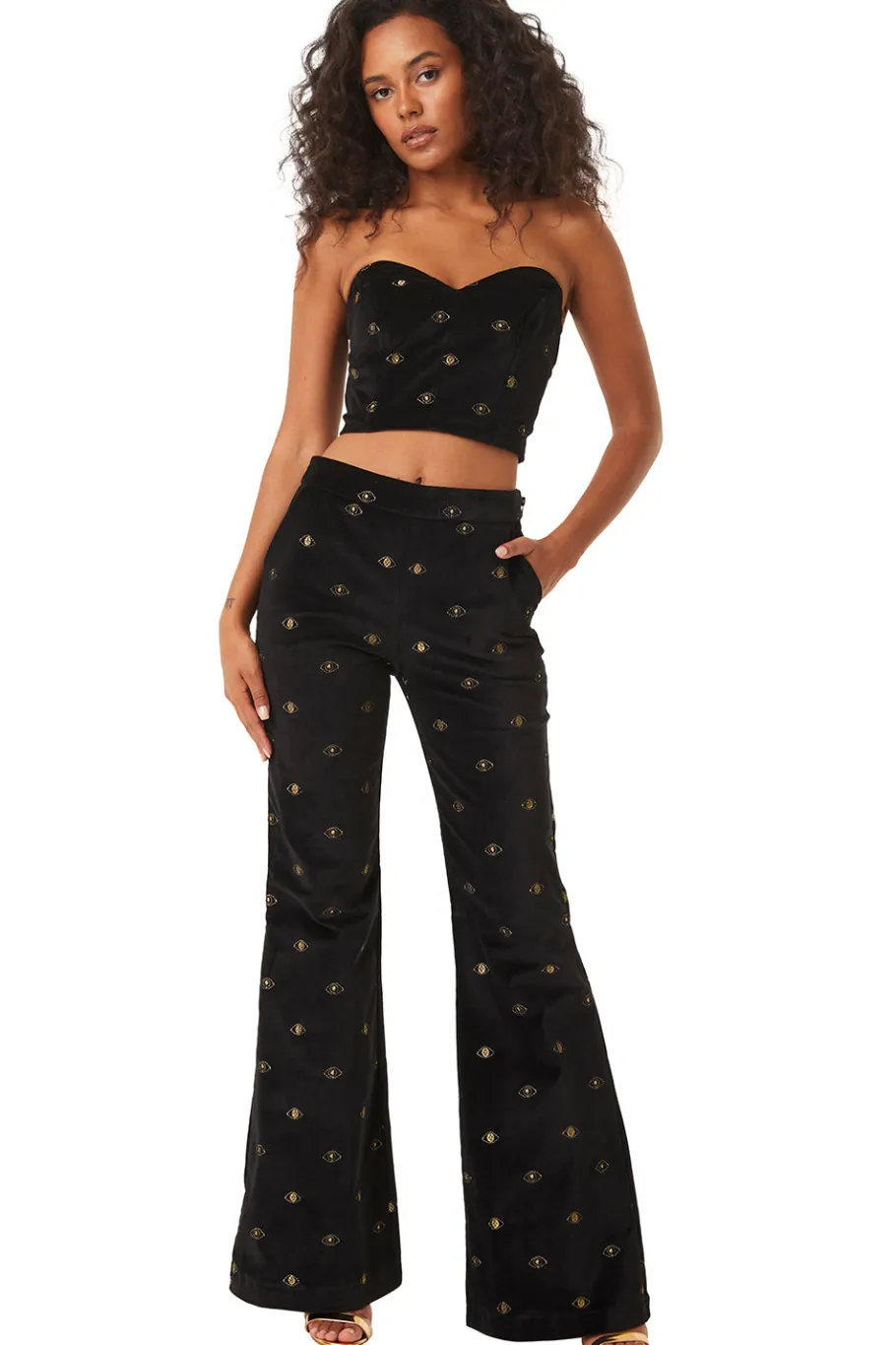 MISA Los Angeles Exclusives|Tops>GEORGIA BUSTIER Black