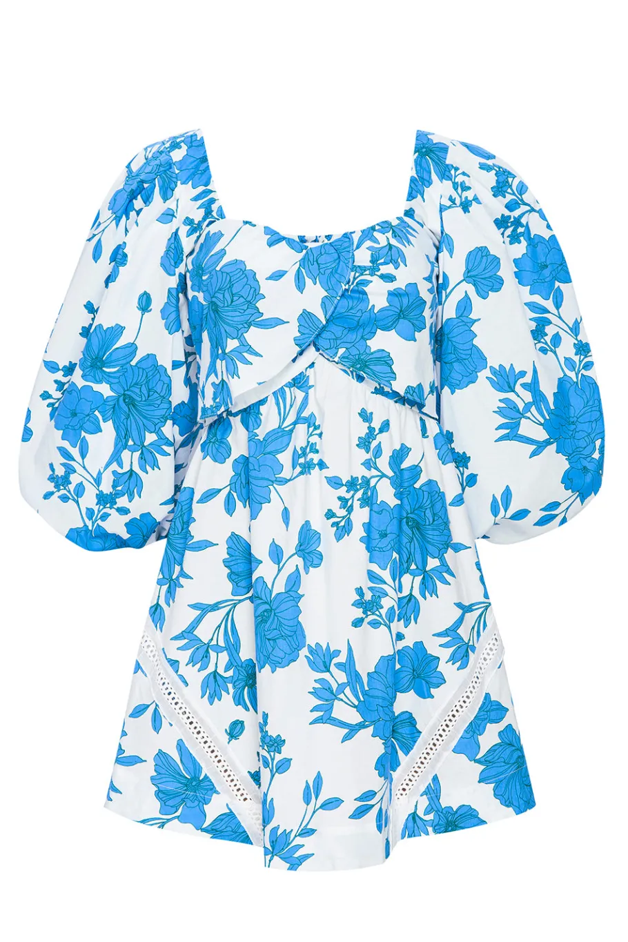 MISA Los Angeles Honeymoon|Mini>GIADA DRESS Turquoiseflorapoplin